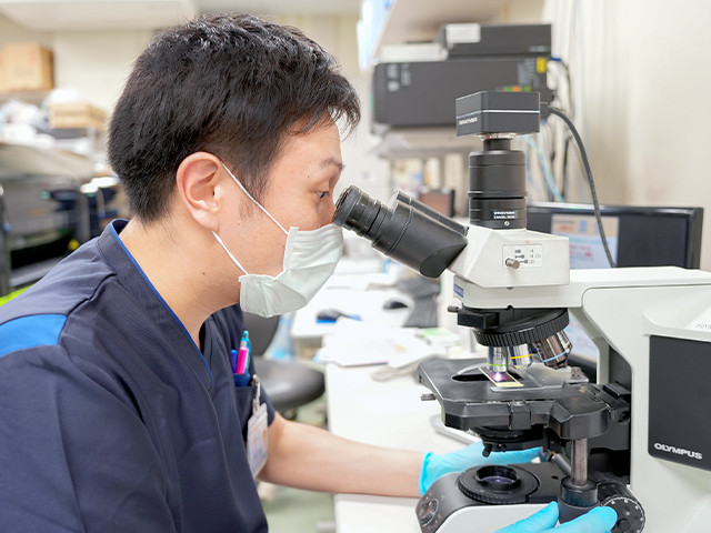 写真：検体検査を行っている様子
